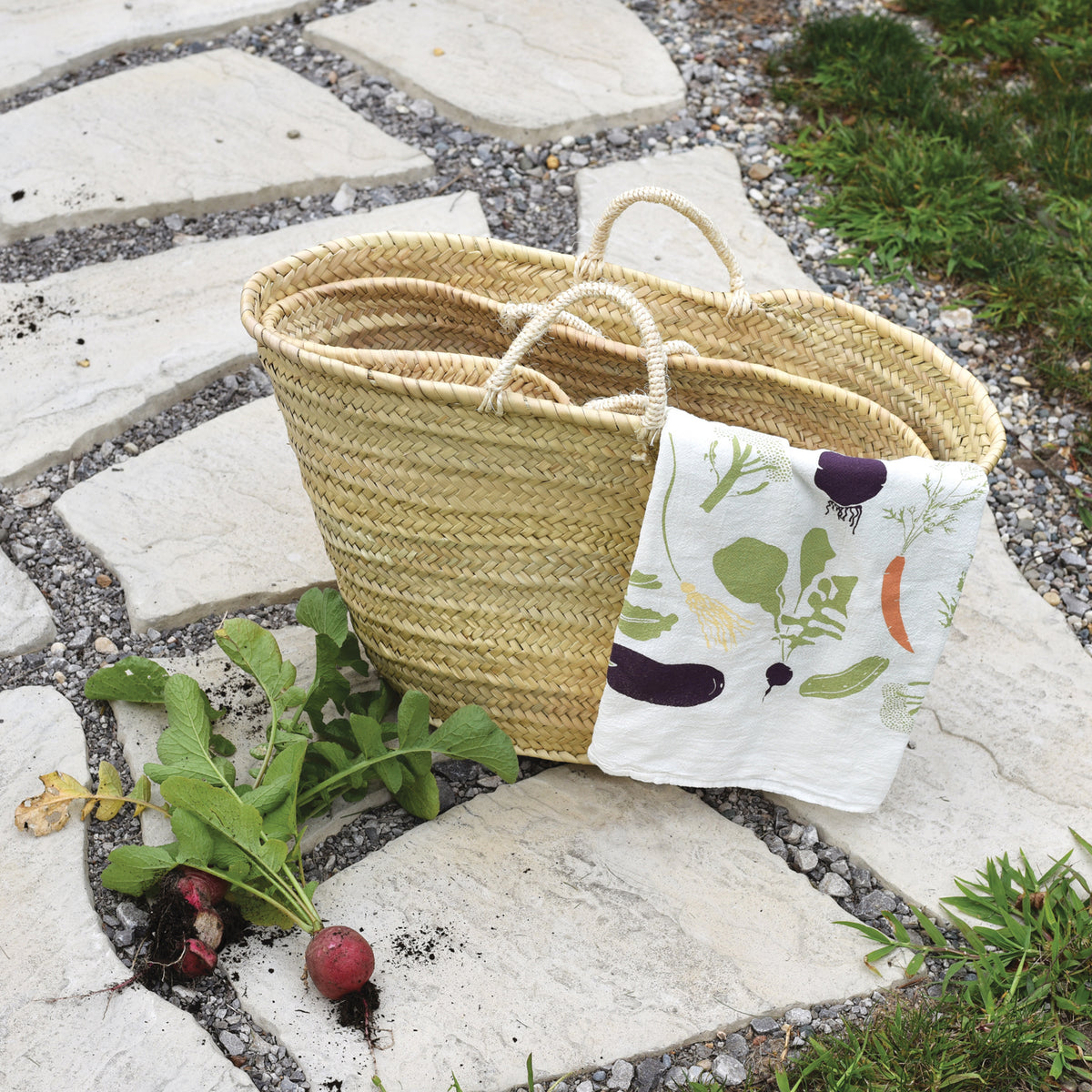 Veggie Garden Kitchen Tea Towel | Reusable Botanical Towels – June