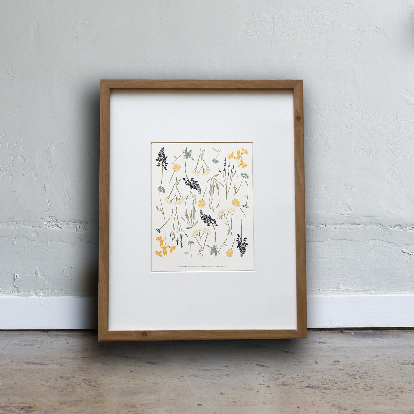 Flower inspired art print made from recycled paper, printed with out Northern Wildflowers design. Designed by Katie Forte of June & December