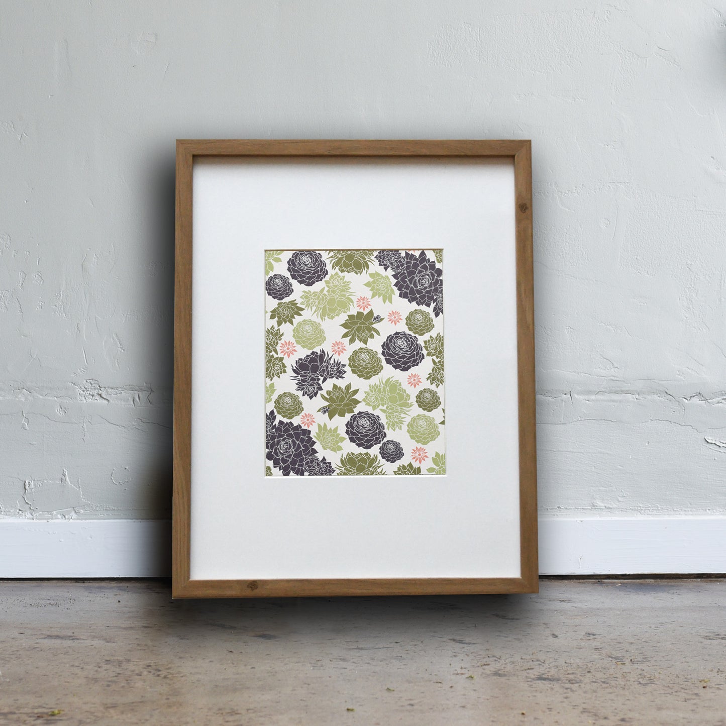 Garden inspired art print made from recycled paper, printed with our Succulent design. Designed by Katie Forte of June & December
