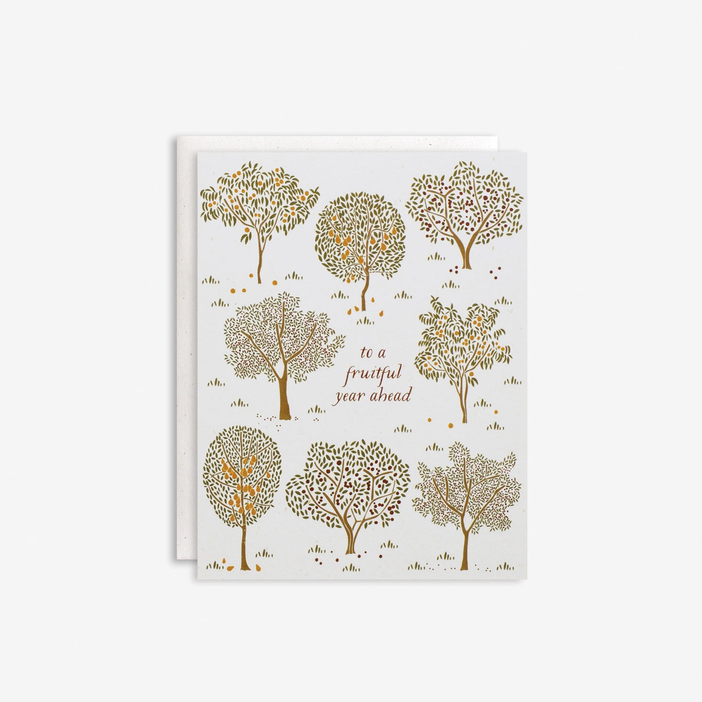 Recycled Fruitful Year Card with botanical illustration by June & December artist Katie Forte