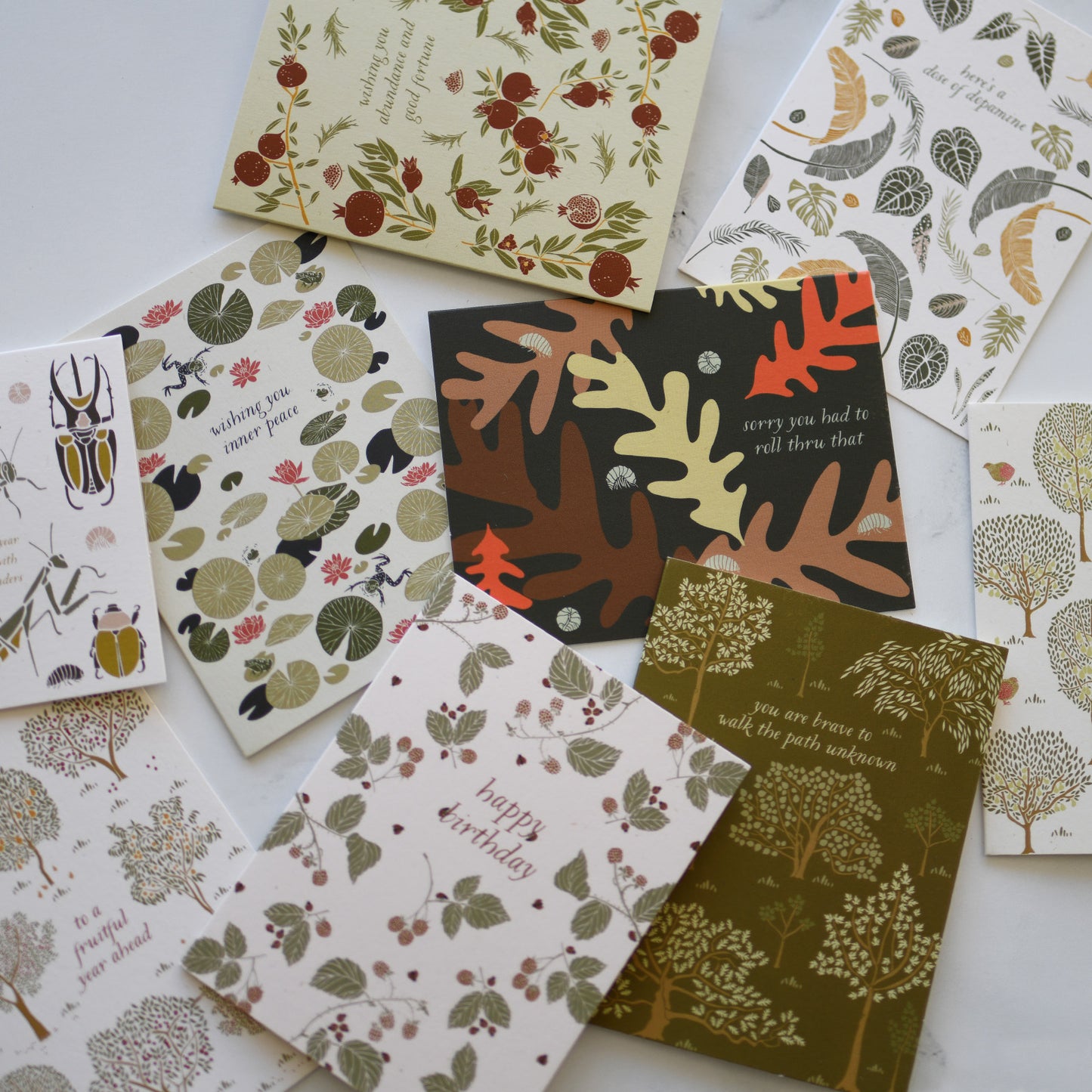 Partridge + Pear Tree Holiday recycled Everyday Card with botanical illustration by June & December artist Katie Forte