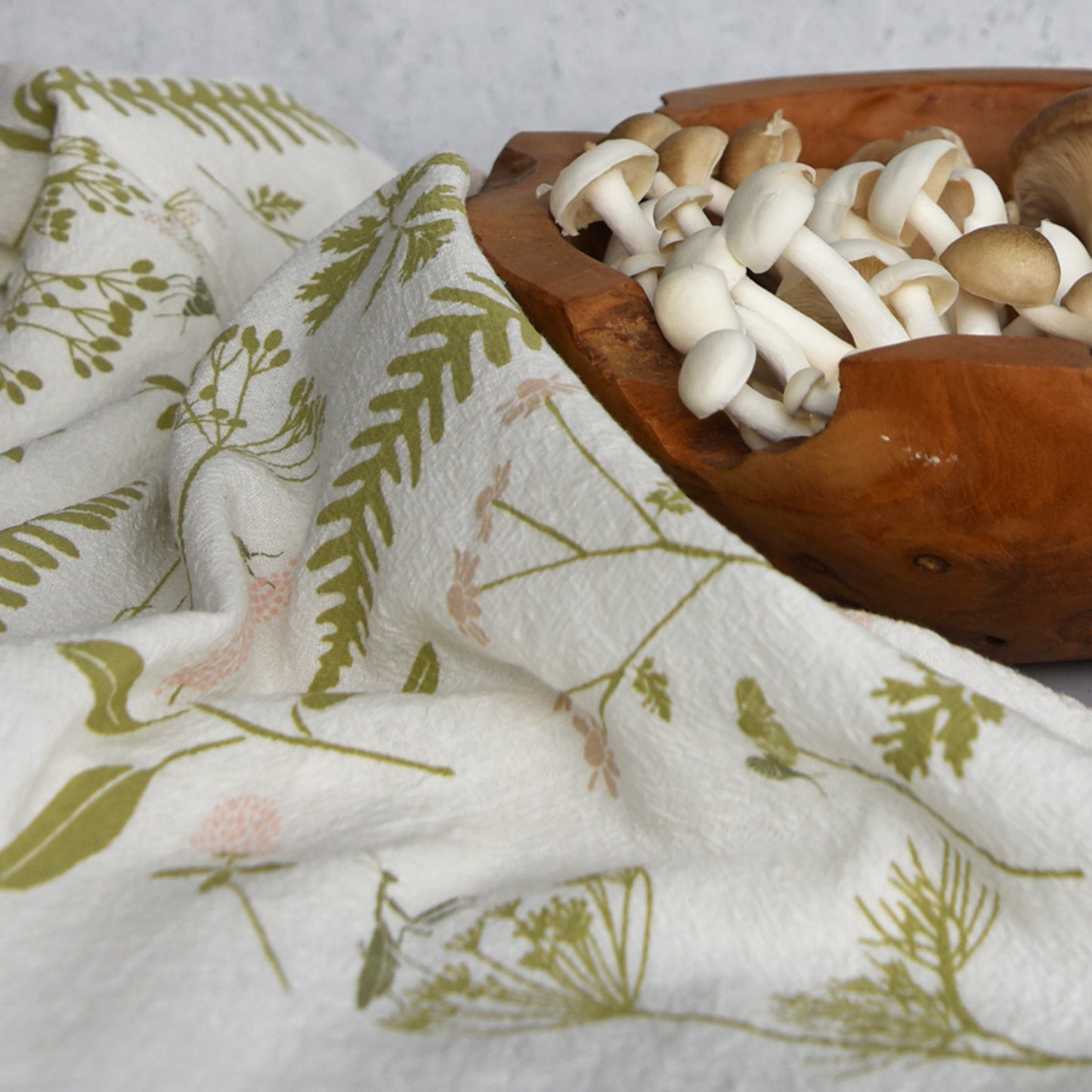 Flour sack tea towel with a Bug Garden design for the small wonders of life, designed by Katie Forte of june & december 