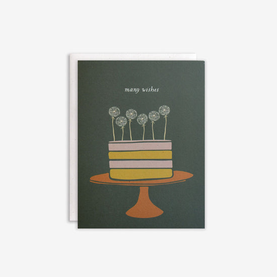 Many Wishes Birthday Cake Card