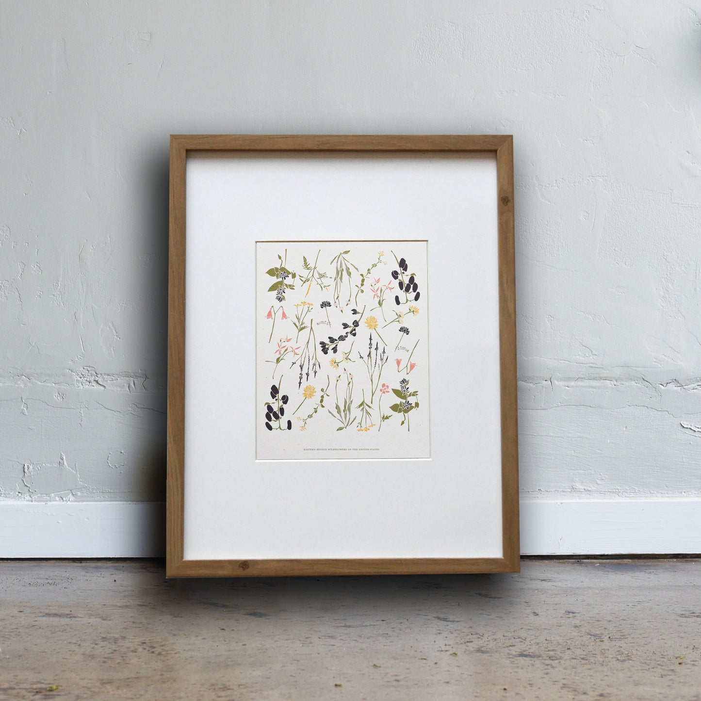 Nature inspired art print made from recycled paper with out Eastern Wildflower design. Designed by Katie Forte of June & December