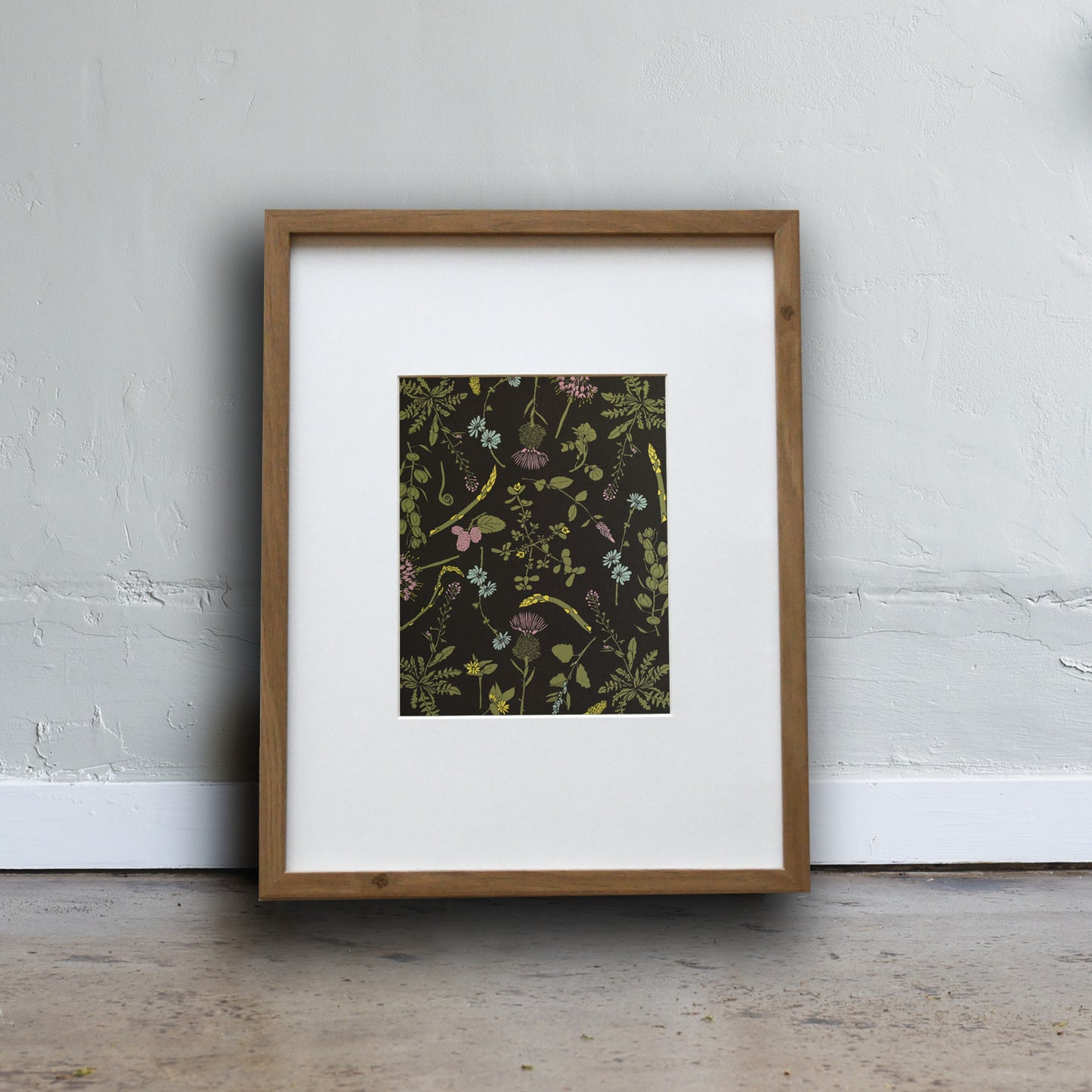 Nature inspired art print made from recycled paper printed with our Edible Wilds design. Designed by Katie Forte of June & December