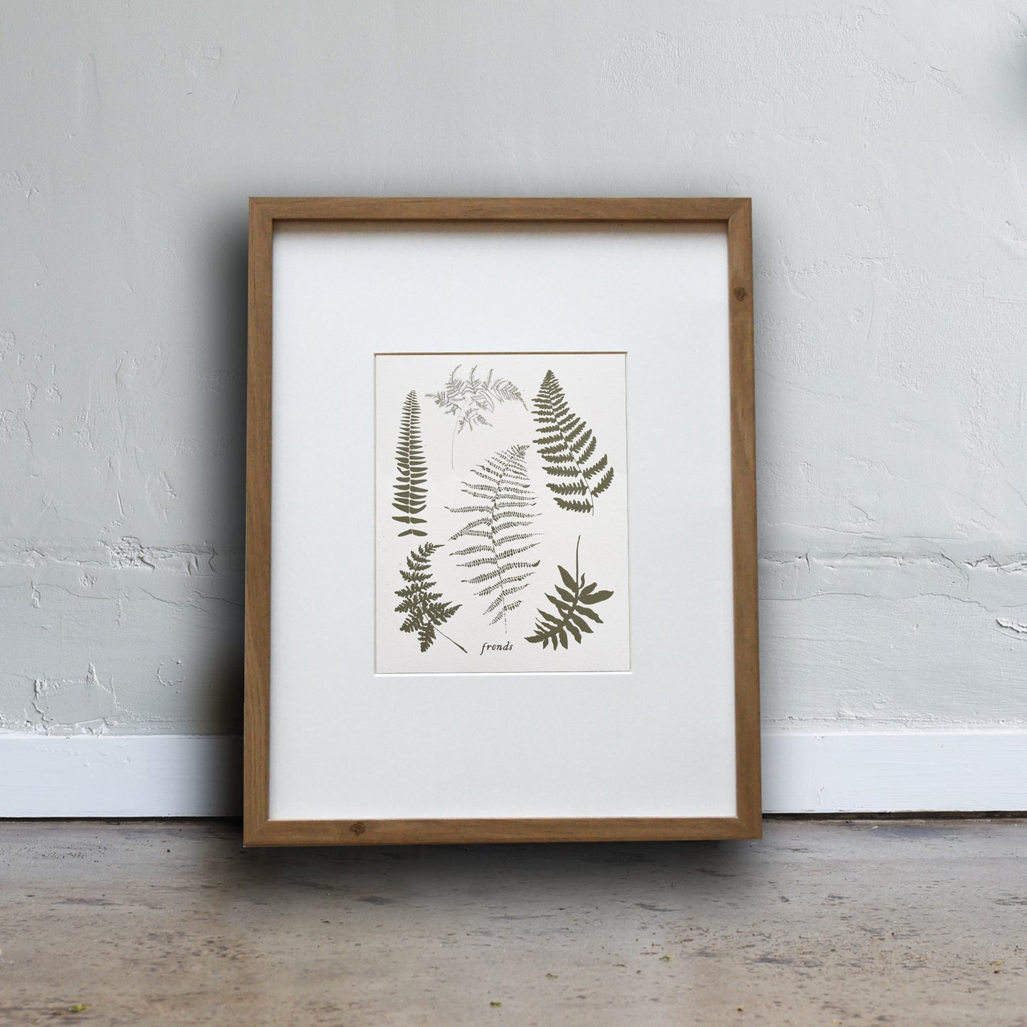 Forest inspired art print made from recycled paper, print with out Fronds design. Designed by Katie Forte of June & December