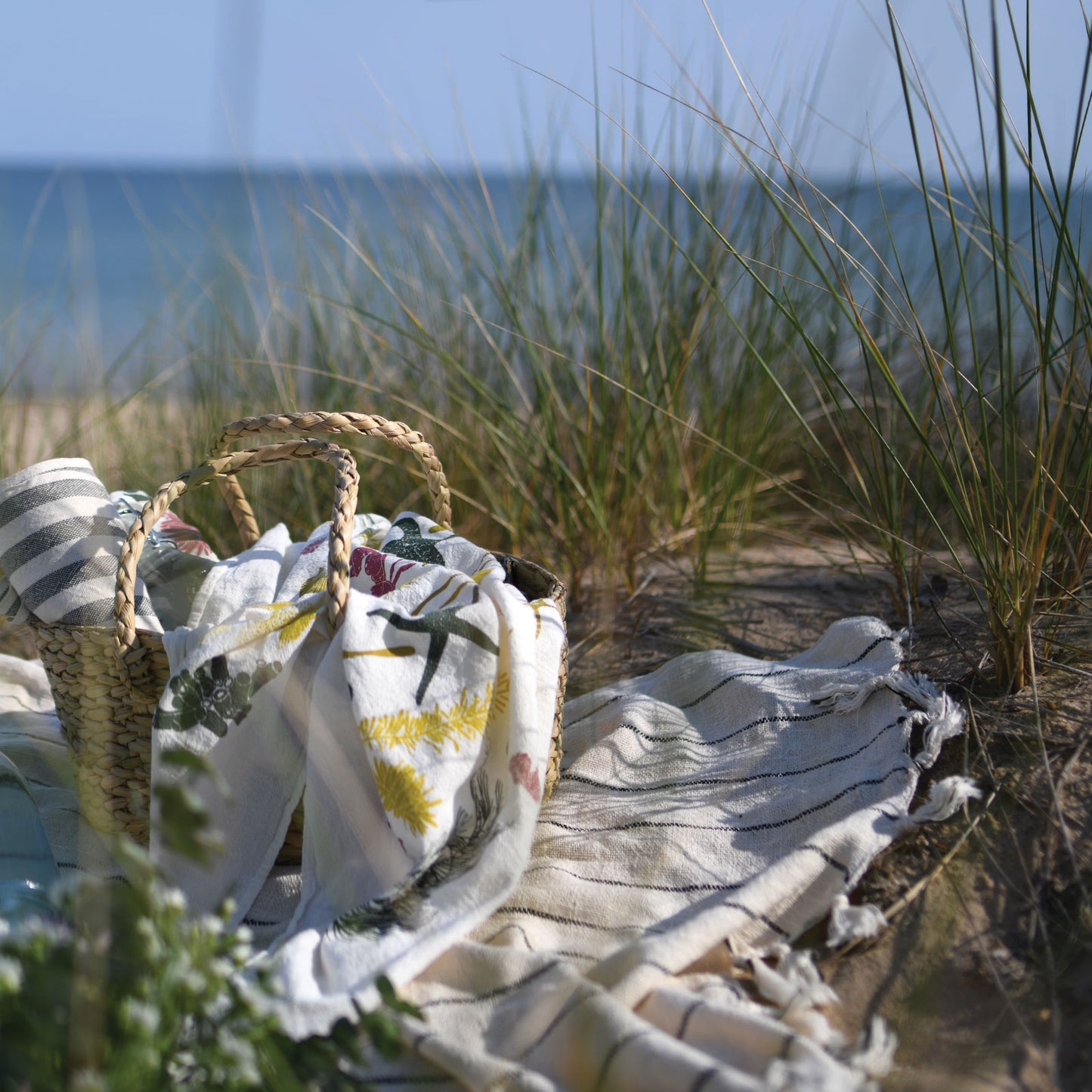 Flour sack tea towel perfect for the elements in a Tide Pool, designed by Katie Forte of june & december