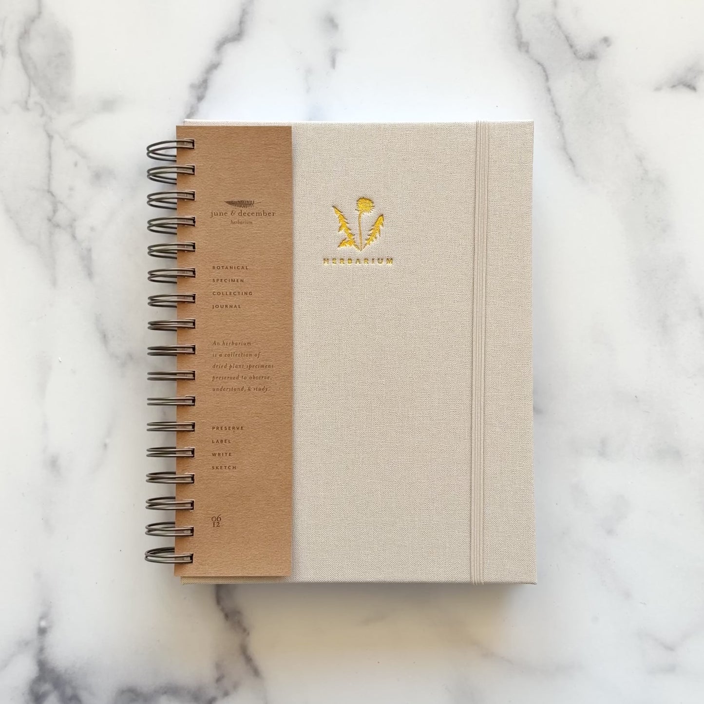 Load and play video in Gallery viewer, Short video of our Mushroom Gill Cream Herbarium Journal, made with recycled paper, showing what the inside cover and pages look like, designed by Katie Forte of June &amp;amp; December
