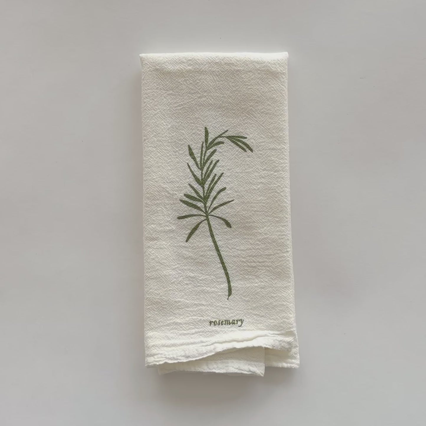 Load and play video in Gallery viewer, Video featuring our Rosemary and Lavender design, screen printed on an eco-friendly cloth napkin, designed by Katie Forte of June &amp;amp; December
