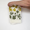 Video showing both sides of our Transitions tea towel, printed on flour sack cotton, designed by Katie Forte of June & December