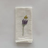 Video showing both sides of our Foxglove and Crocus design that's printed on an eco-friendly cloth napkin, designed by Katie Forte of June & December