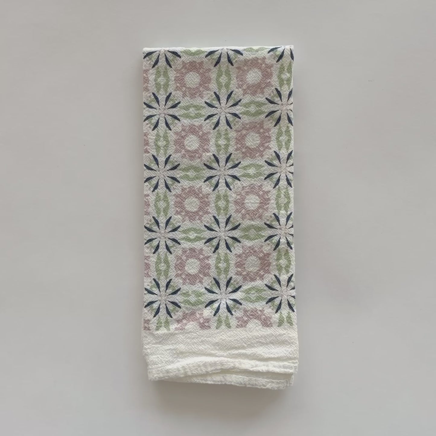 Load and play video in Gallery viewer, Short video featuring our Cabbage Chicory eco-friendly cloth napkin showing both side of the design, designed by Katie Forte of June &amp;amp; December
