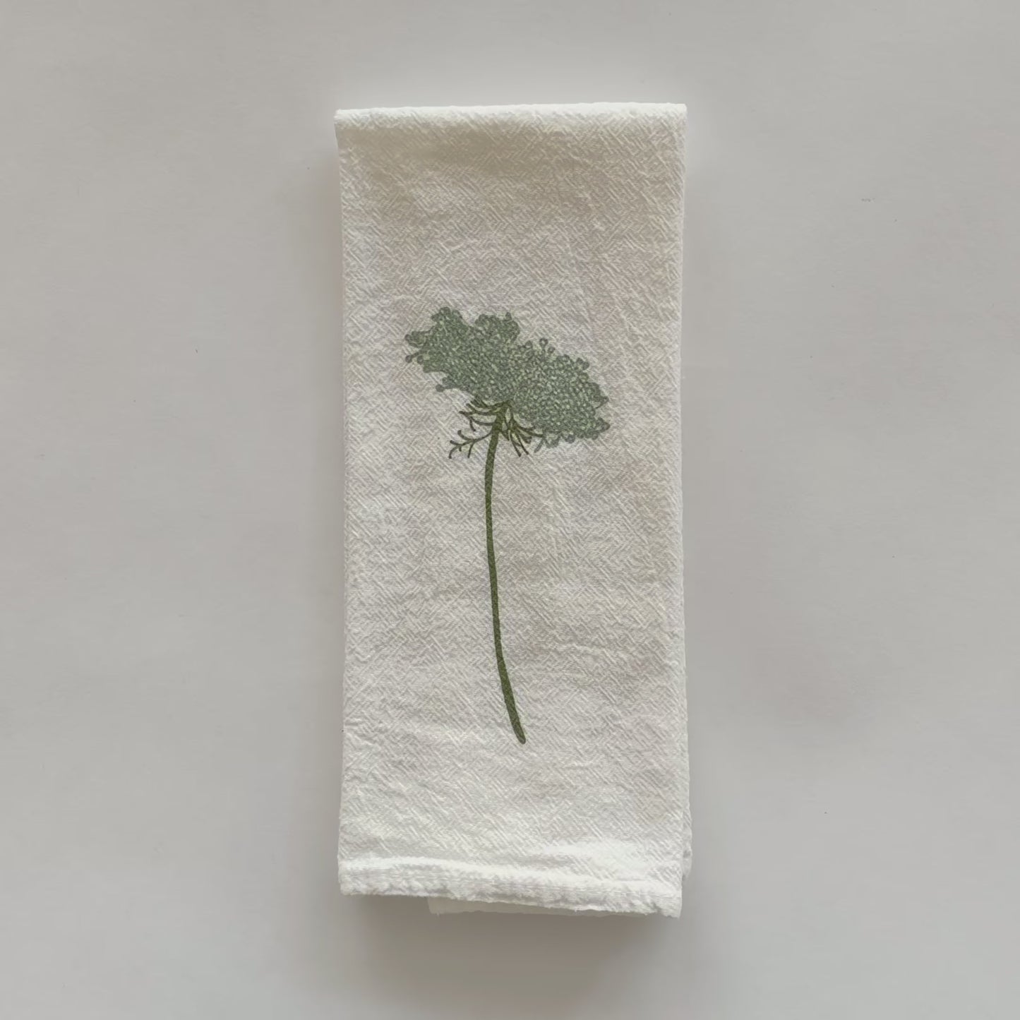 Load and play video in Gallery viewer, Short Video featuring our Wild Carrot and Alfalfa eco-friendly cloth napkin, showing both sides of the design, designed by Katie Forte of June &amp;amp; December
