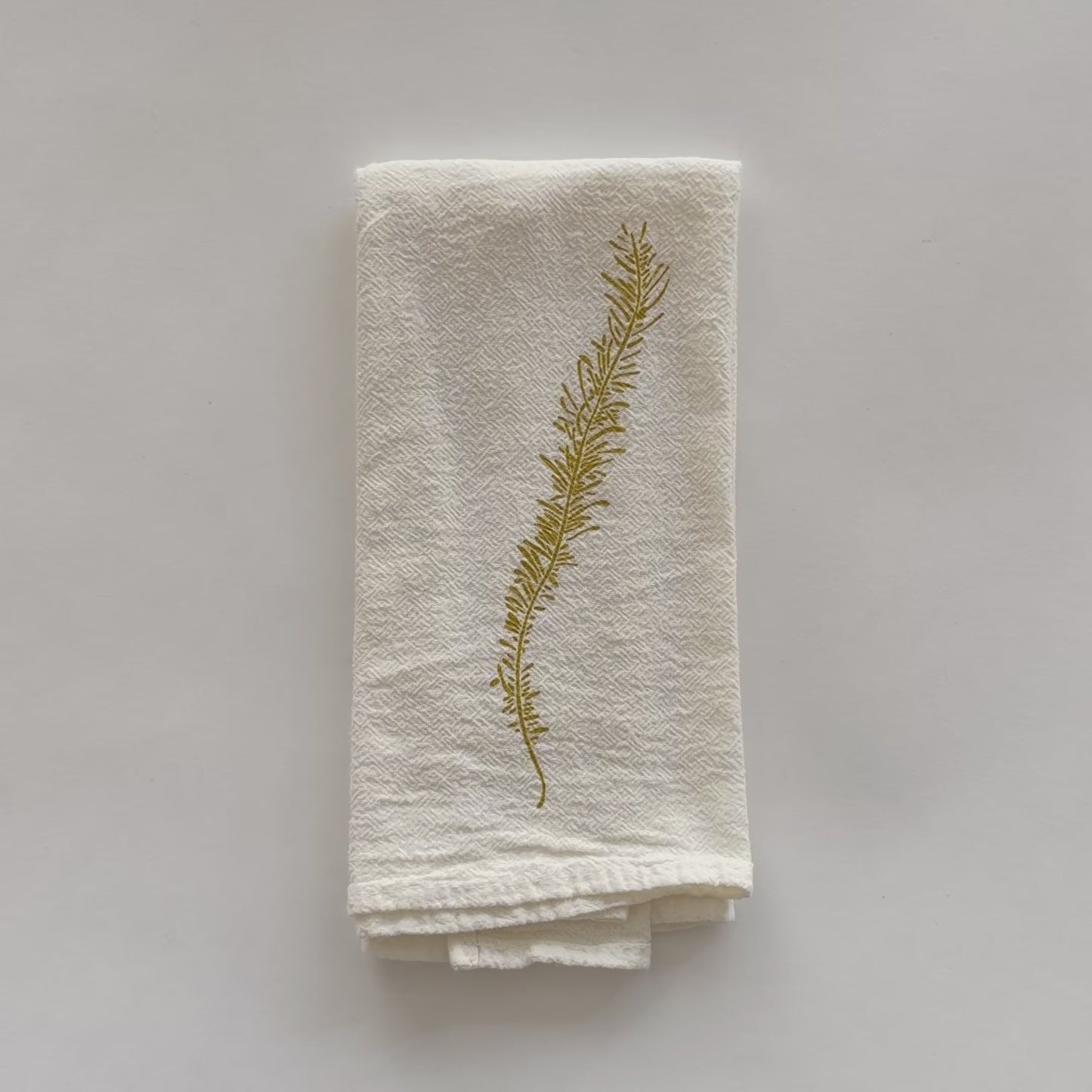 Load and play video in Gallery viewer, Video featuring an Eco-friendly cloth napkin, screen printed with Green Algae design, designed by Katie Forte of June &amp;amp; December
