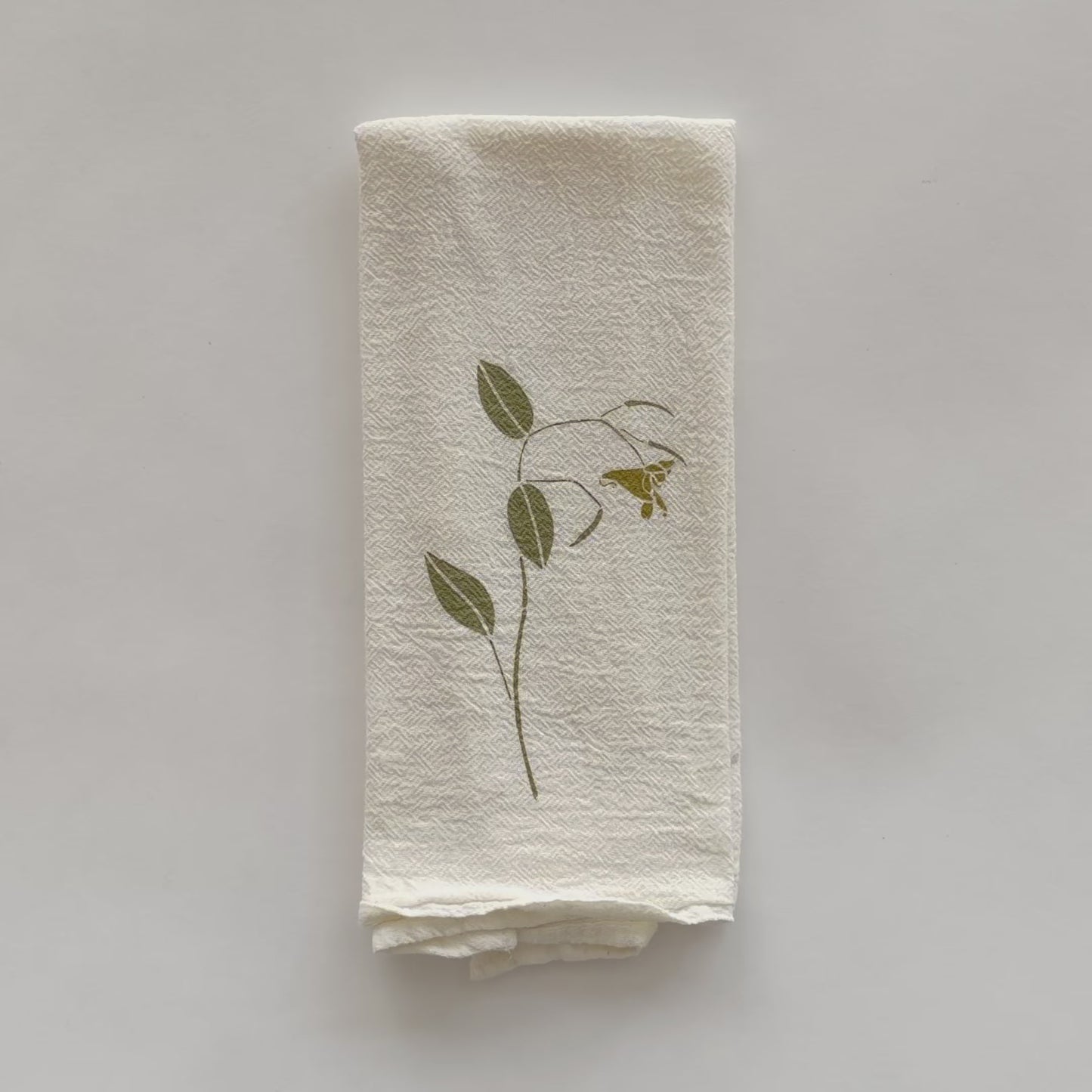 Load and play video in Gallery viewer, Video featuring our Jewelweed and Hairy Bittercress design printed on an eco-friendly cloth napkin, designed by Katie Forte of June &amp;amp; December
