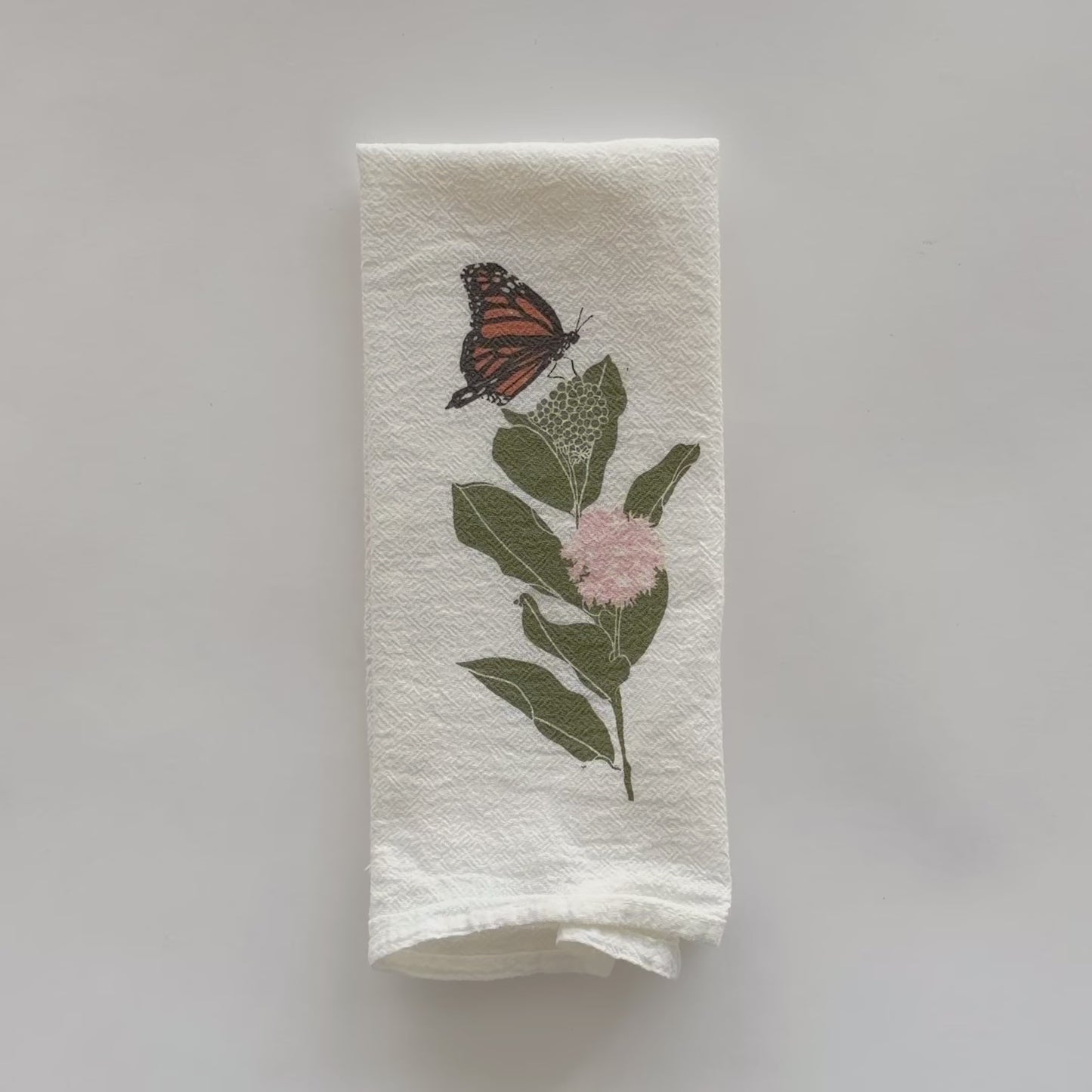 Load and play video in Gallery viewer, Short video showcasing our Monarchs design on an eco-friendly cloth napkin, designed by Katie Forte of June &amp;amp; December
