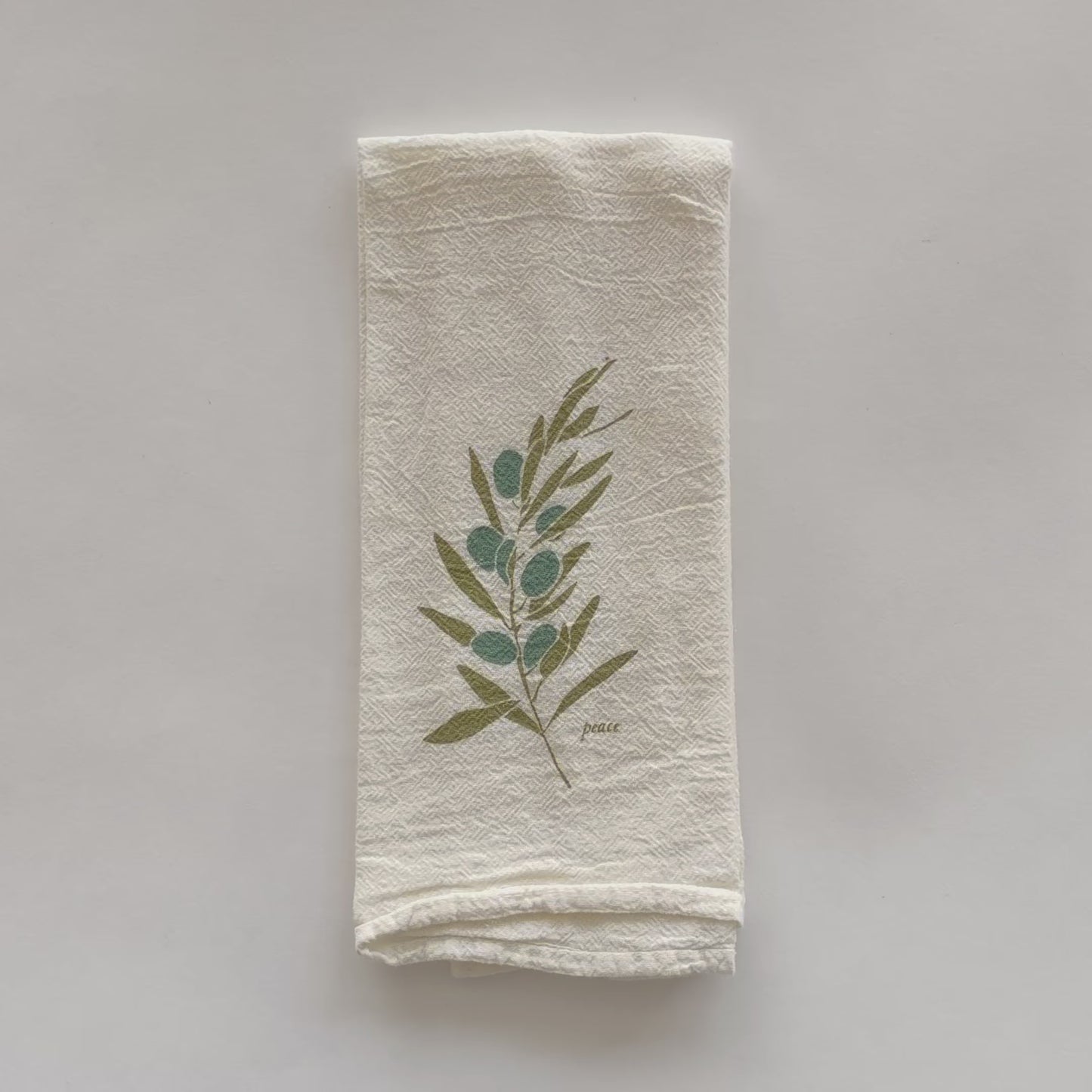 Load and play video in Gallery viewer, Short Video featuring our flower language, Peace, cloth napkin, showing both side of the design, designed by Katie Forte of June &amp;amp; December

