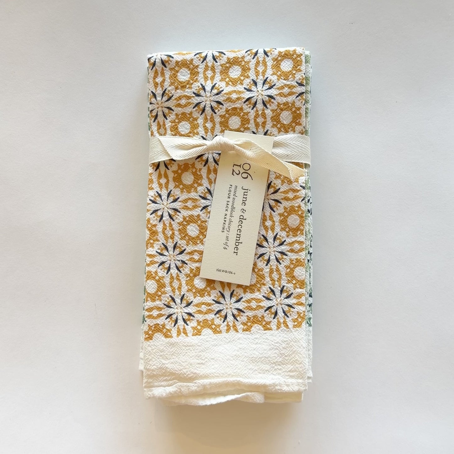 Load and play video in Gallery viewer, Video featuring our Mixed Chicory cloth napkin design, printed on flour sack cotton, designed by Katie Forte of June &amp;amp; December
