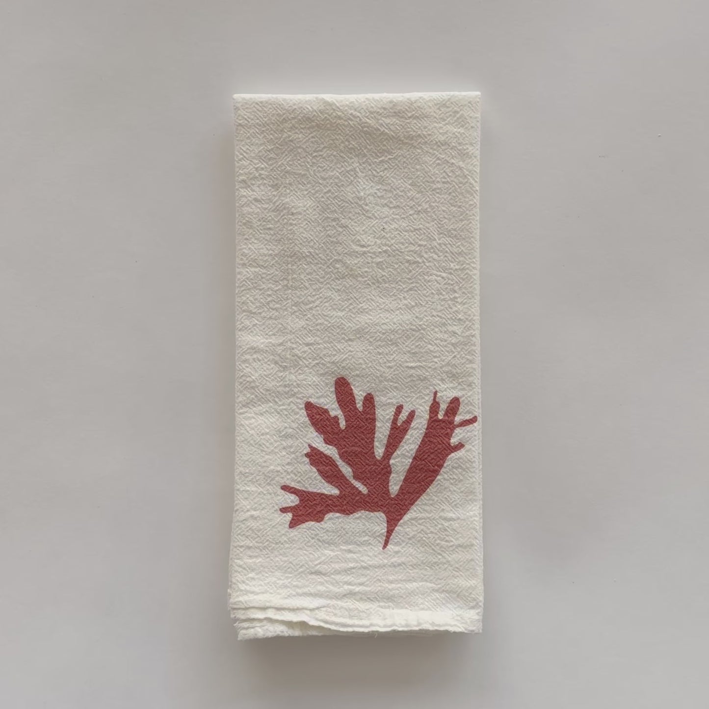 Load and play video in Gallery viewer, Video featuring our Red Algae design, screen printed on an eco-friendly cloth napkin, designed by Katie Forte of June &amp;amp; December
