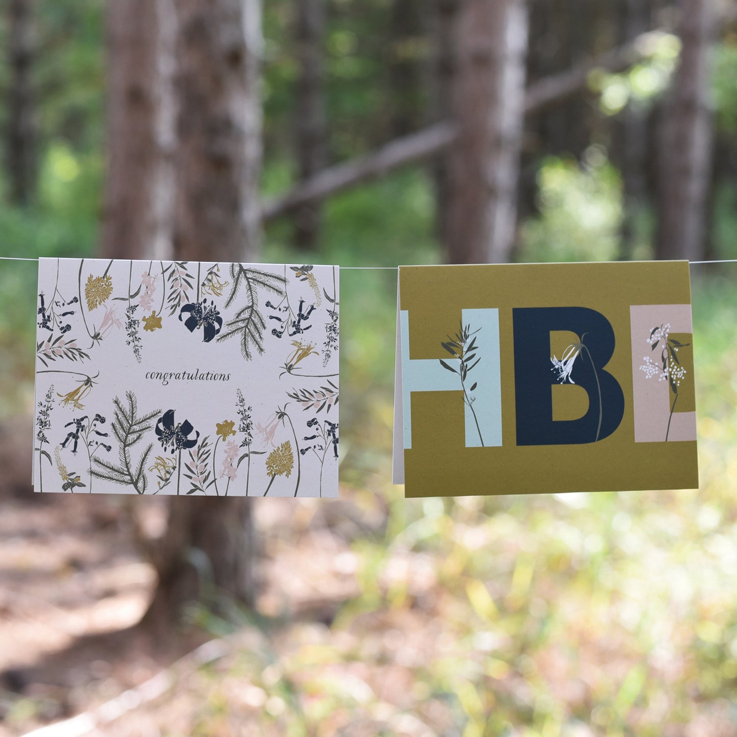 Eco-friendly greeting card with flower designs to give congratulations designed by katie forte of june & december