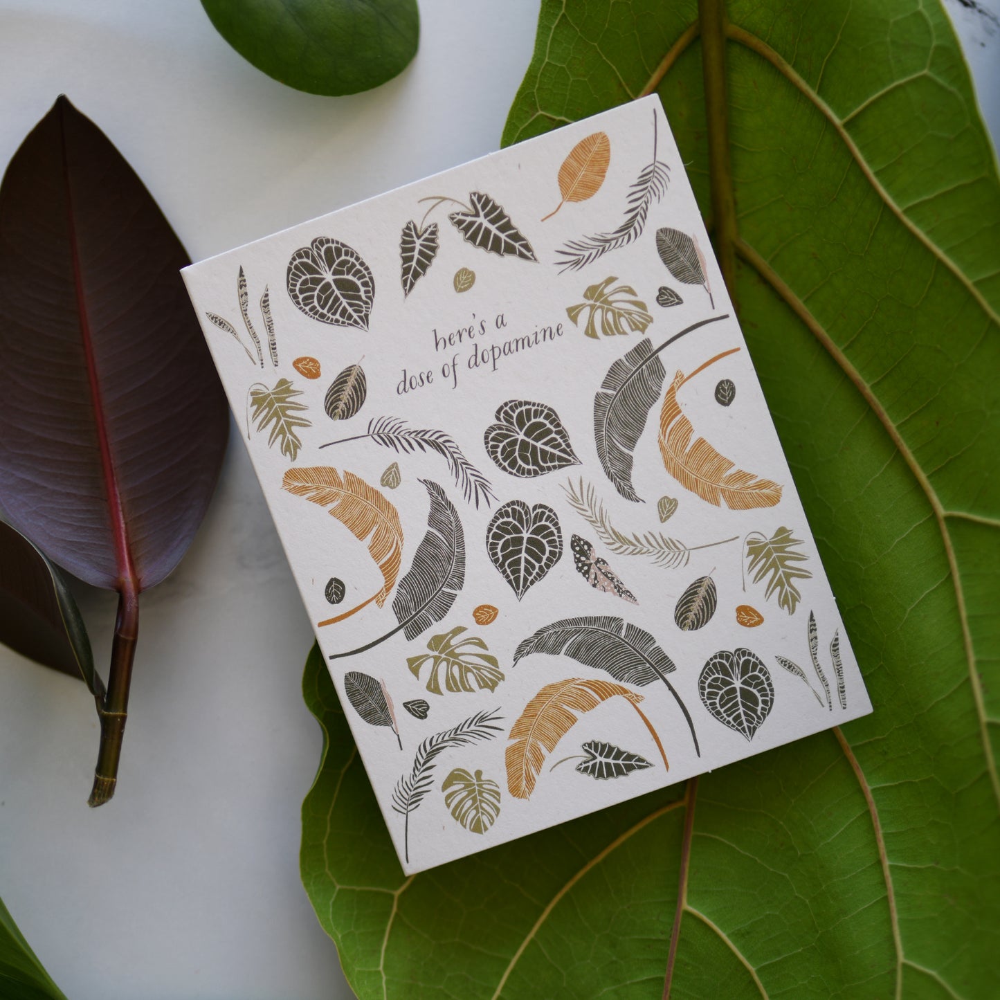 dose of dopamine recycled Everyday Card with botanical illustration by June & December artist Katie Forte
