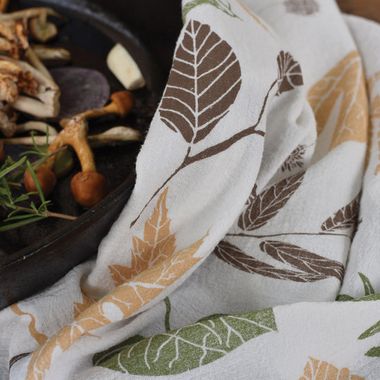 Fall Leaf Tea Towel for Autumn Kitchen Decor by June & December