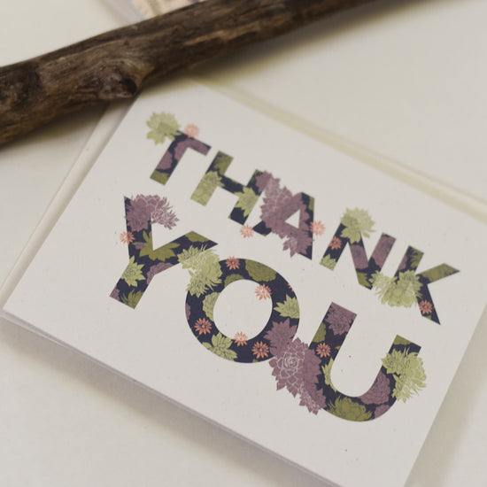 Succulent Thank You Card with Chicks & Hens by June and December