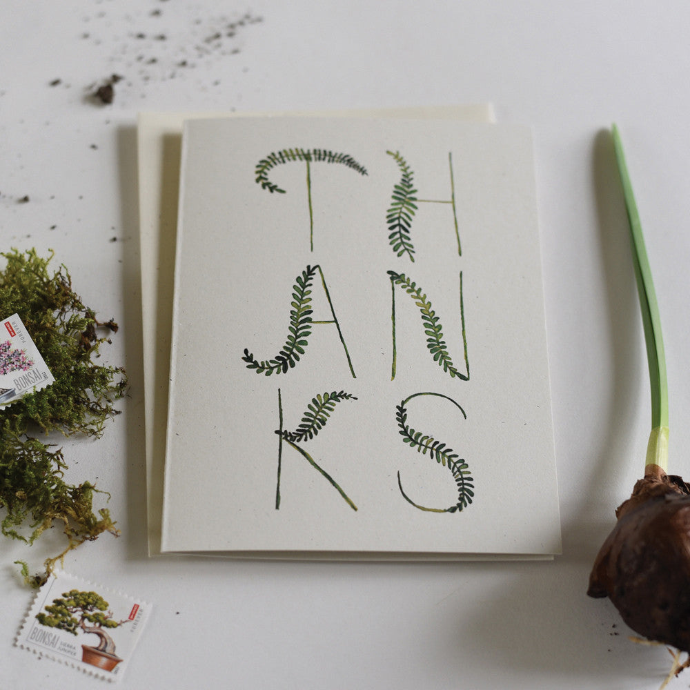 Fronds Thank You Cards Boxed Stationery Set and Greeting Card