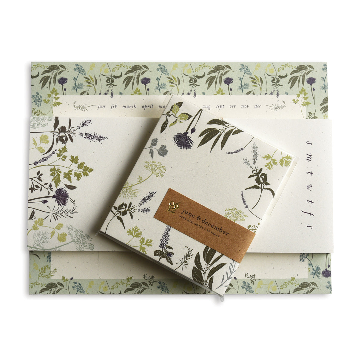 Herb Botanical Mini Notepad | Recycled Paper Notepad – June & December