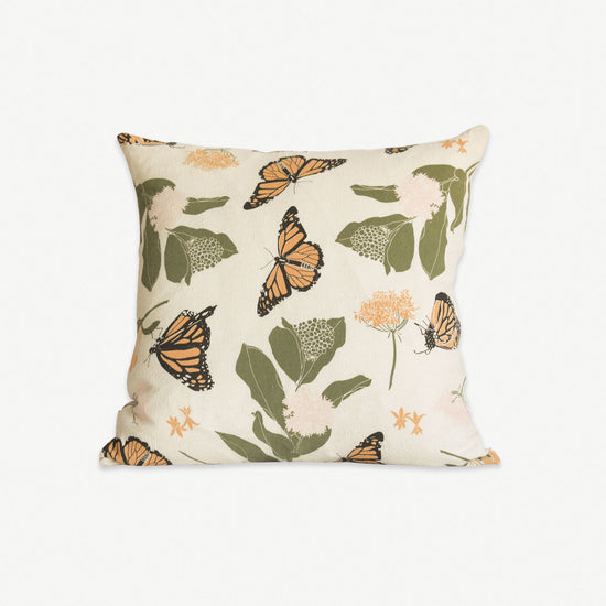 Monarchs & Milkweeds Pillow Cover