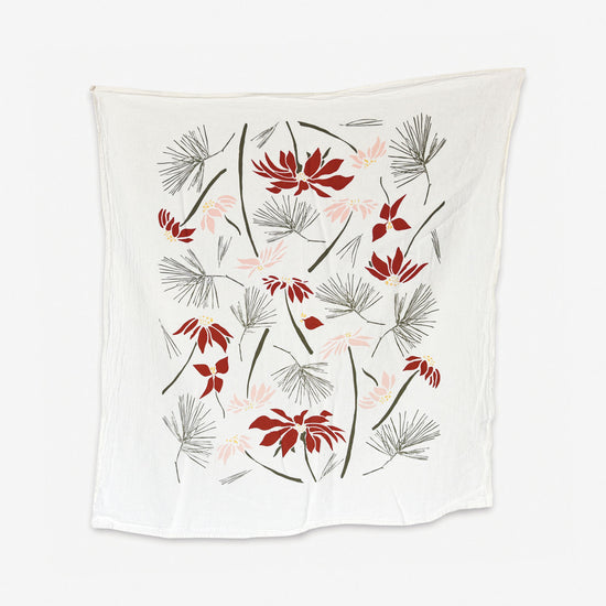 Load image into Gallery viewer, Poinsettia &amp;amp; Pine Towel
